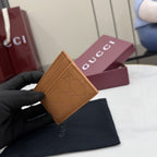 Gucci Brown Leather Openwork Card Holder