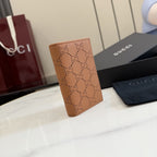 Gucci Brown Leather Openwork Card Holder