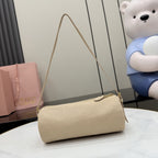 Miu Miu Beige Lambskin Leather Vintage-Finish Handbag