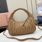 Miu Miu Brown Lambskin Leather Vintage-Finish Handbag