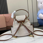 Miu Miu Brown Canvas & Calfskin Leather Backpack