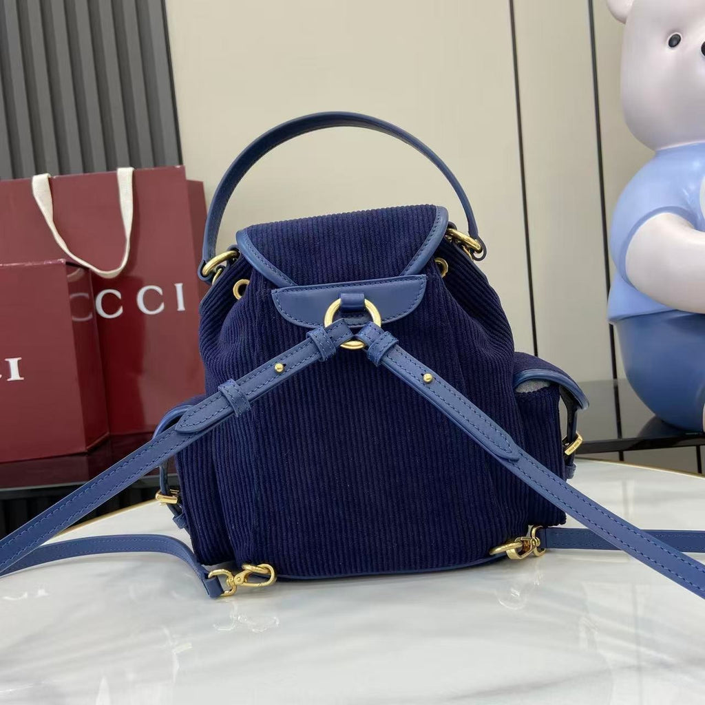 Miu Miu Corduroy & Calfskin Leather Backpack
