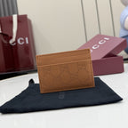 Gucci Brown Leather Openwork Card Holder