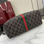 Gucci Black Denim & Leather Double G Handbag