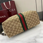 Gucci Black Canvas & Leather Double G Handbag