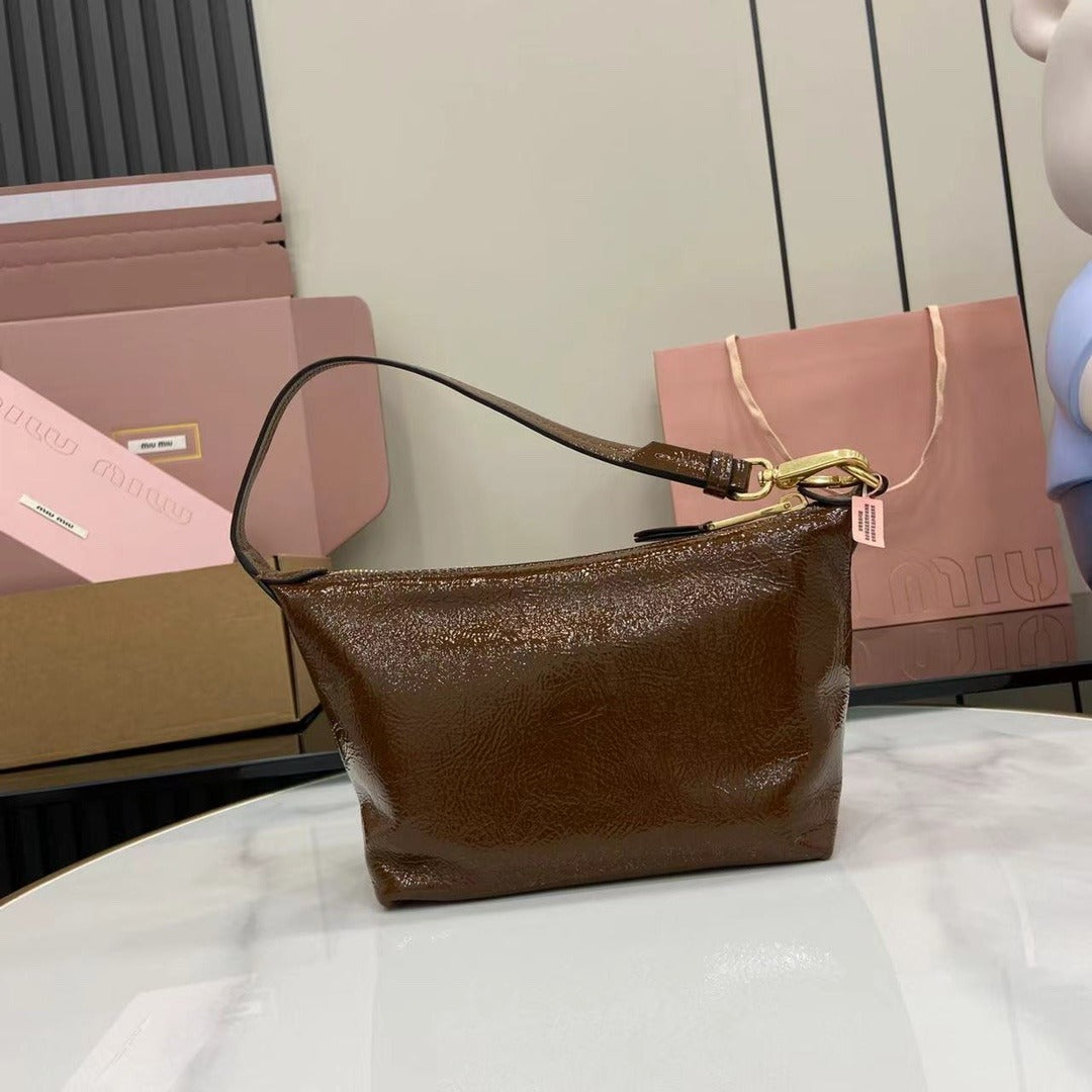 Miu Miu Patent Leather Logo Handbag