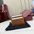 Gucci Brown Leather Openwork Card Holder