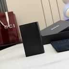 Gucci Black Leather & Canvas Card Holder