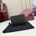 Gucci Green Leather Logo Card Holder