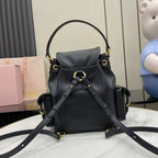Miu Miu Black Calfskin Leather Backpack