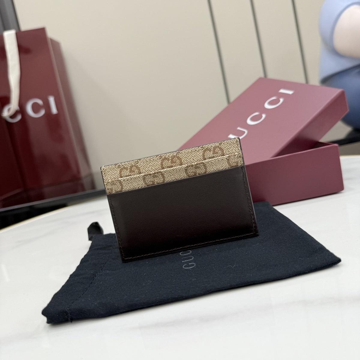 Gucci Brown Leather Card Holder