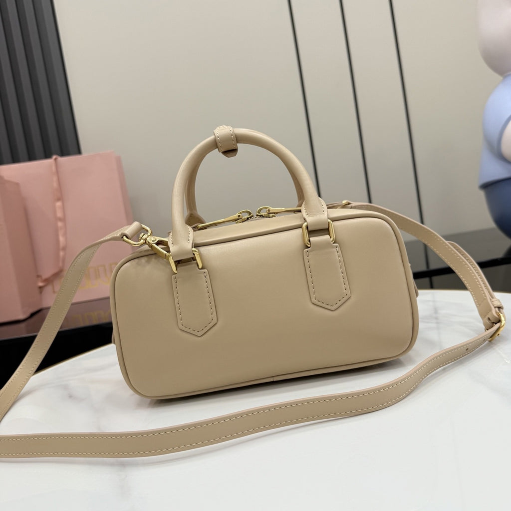Miu Miu Yellow Leather Logo Handbag