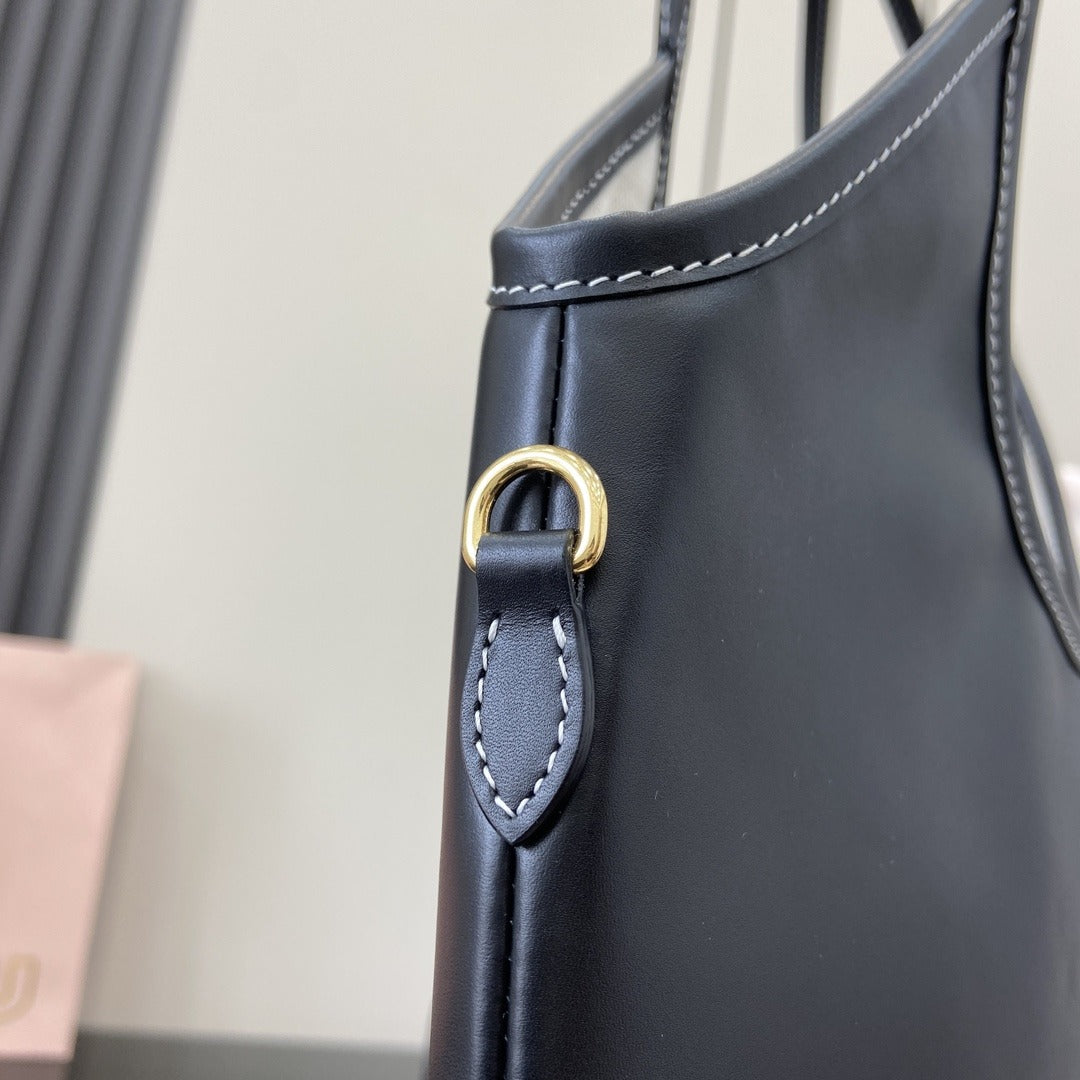 Miu Miu Leather Logo Tote Bag