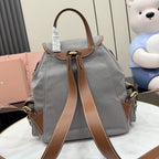 Miu Miu Brown Canvas & Calfskin Leather Backpack