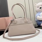 Miu Miu Leather & Linen Logo Handbag
