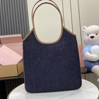 Miu Miu Black Leather Logo Tote Bag