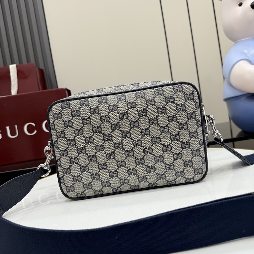 Gucci Canvas & Leather Zip Crossbody Bag