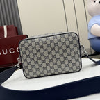 Gucci Canvas & Leather Zip Crossbody Bag