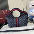 Gucci White Denim & Canvas Double G Tote Bag