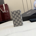 Gucci Canvas & Leather Logo Card Holder