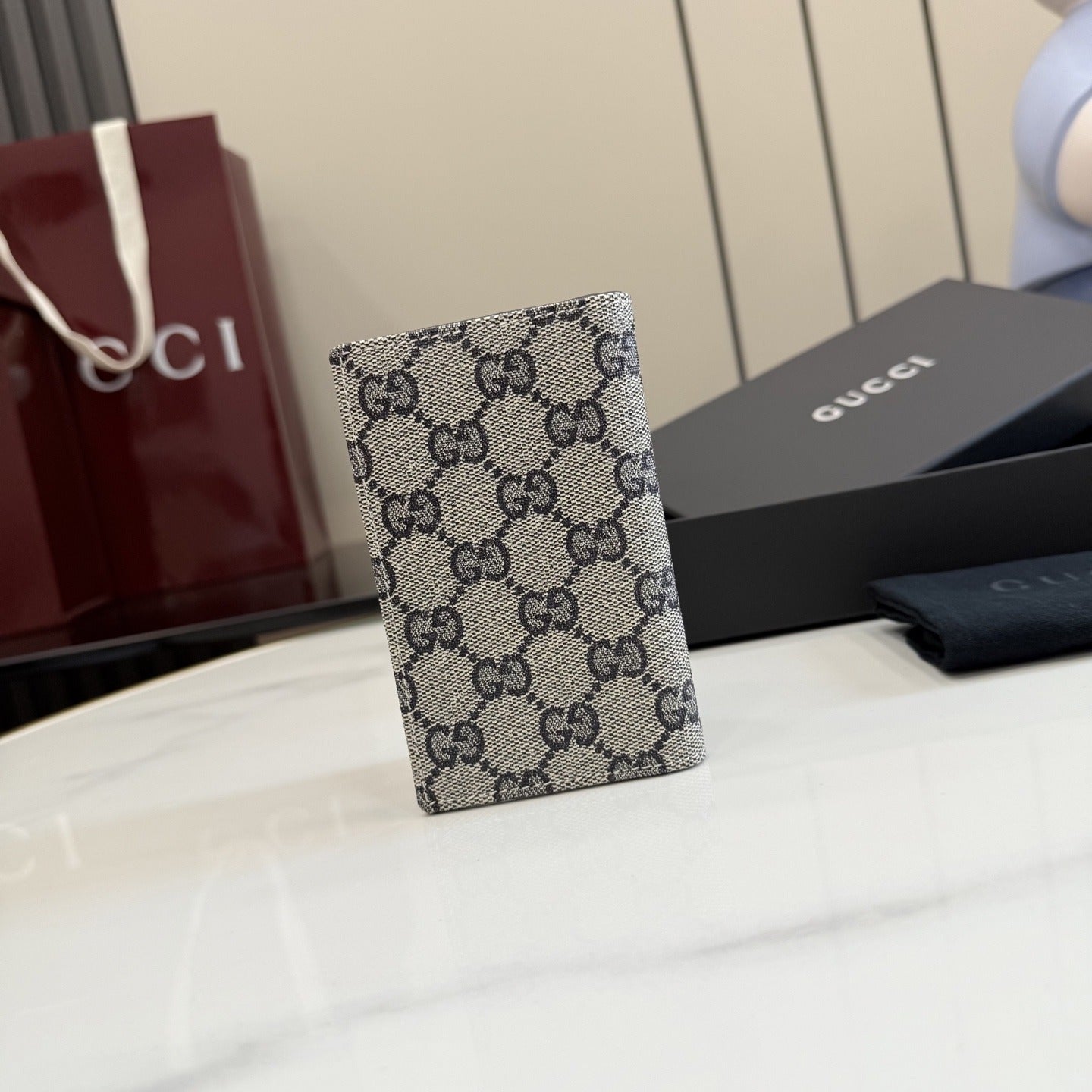 Gucci Canvas & Leather Logo Card Holder