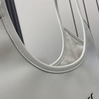 Miu Miu White Leather Logo Tote Bag