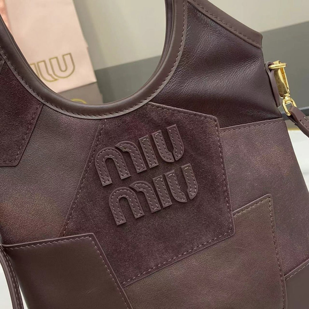 Miu Miu Leather Logo Tote Bag