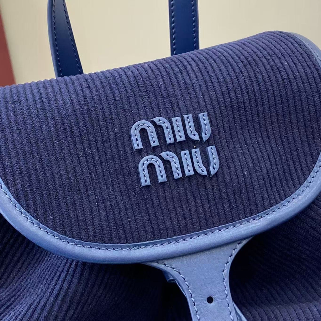 Miu Miu Corduroy & Calfskin Leather Backpack