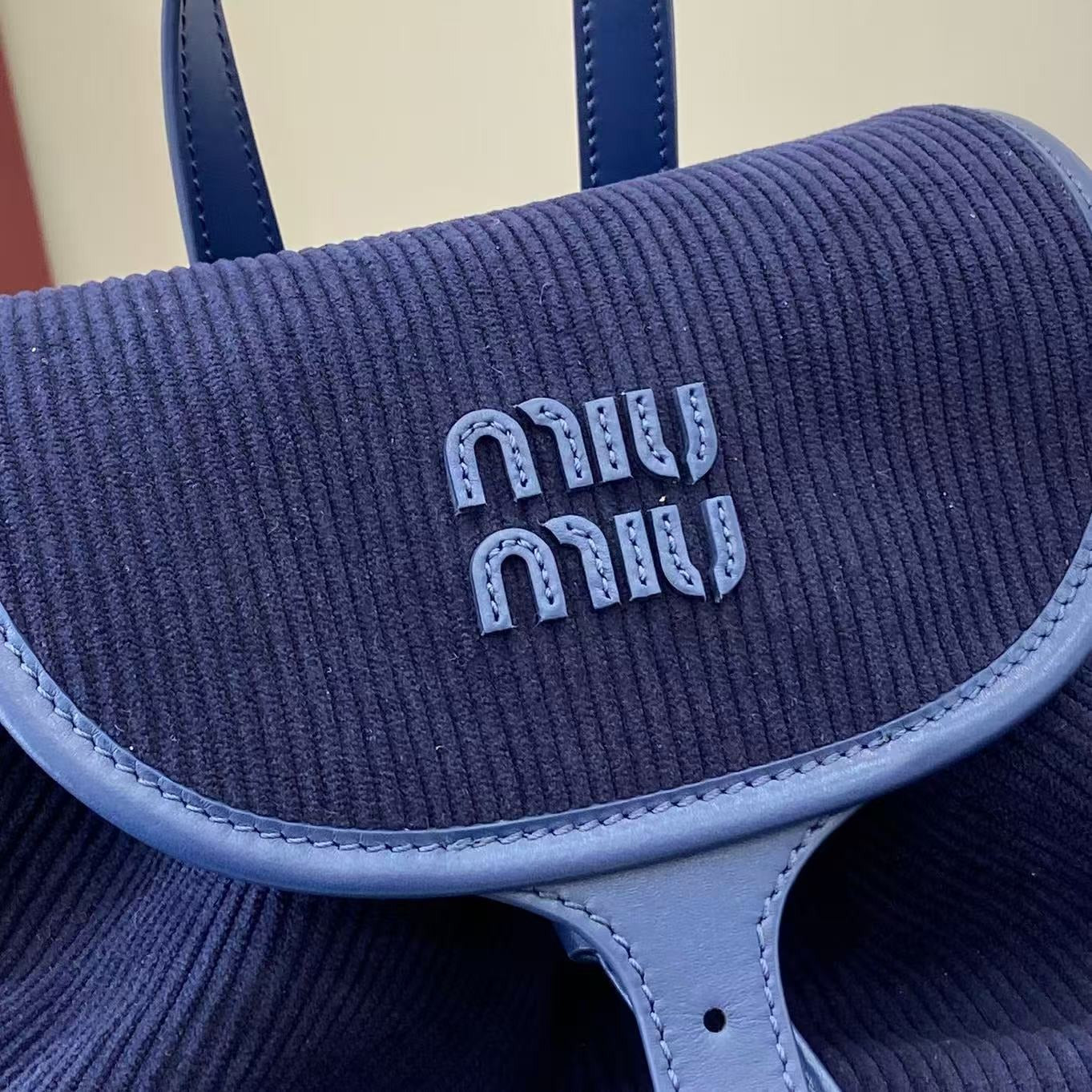 Miu Miu Corduroy & Calfskin Leather Backpack