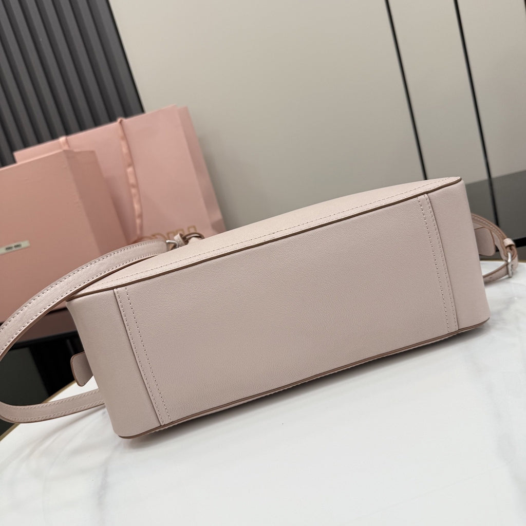 Miu Miu Leather & Linen Logo Handbag