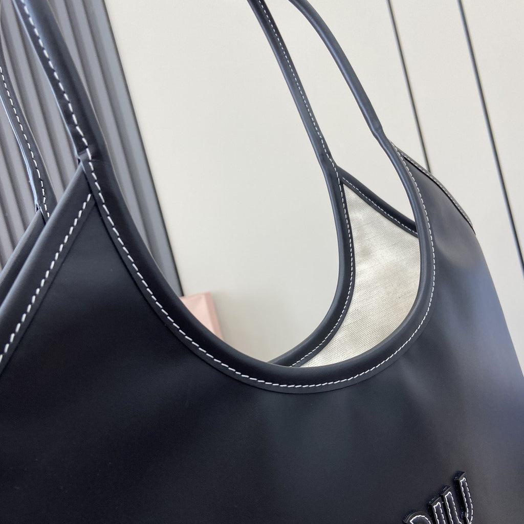 Miu Miu Leather Logo Tote Bag