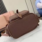 Miu Miu Brown Canvas & Calfskin Leather Backpack
