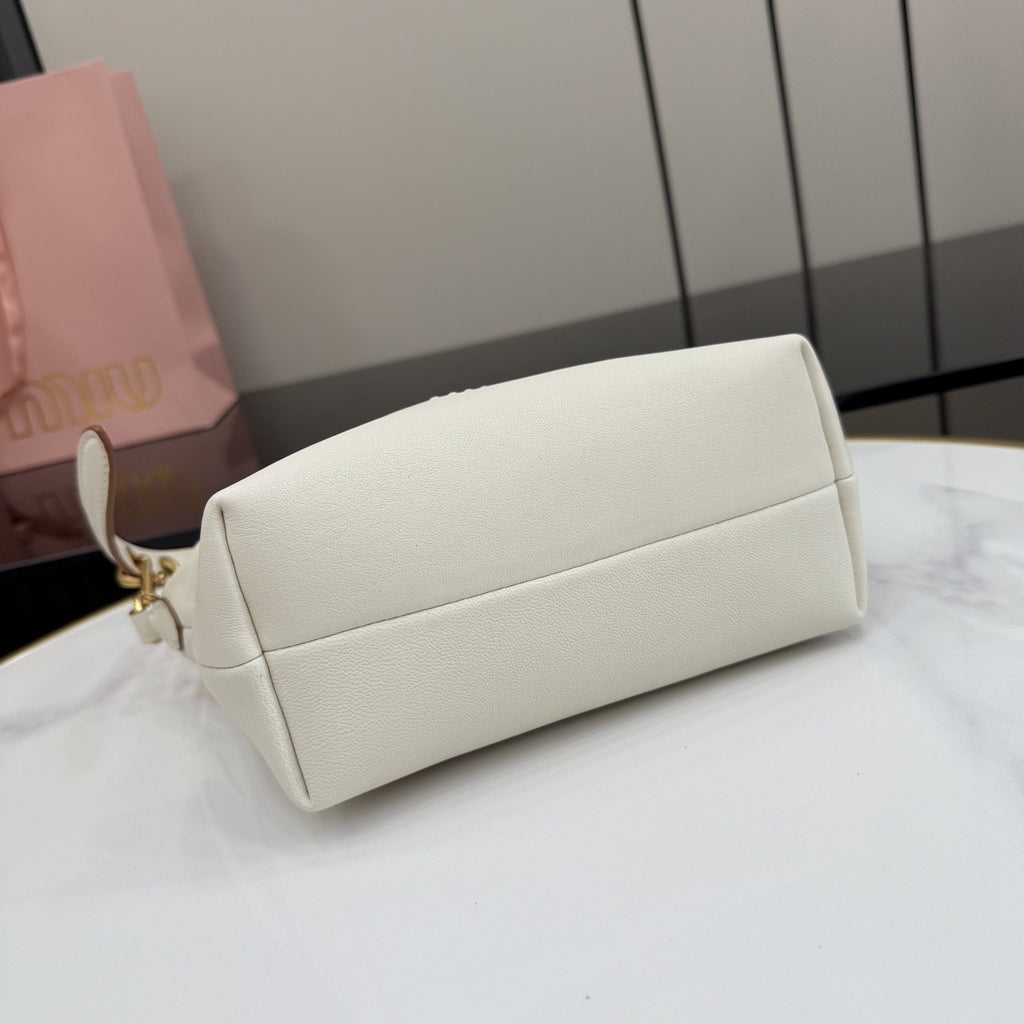 Miu Miu White Patent Leather Logo Handbag