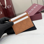Gucci Brown Leather Openwork Card Holder