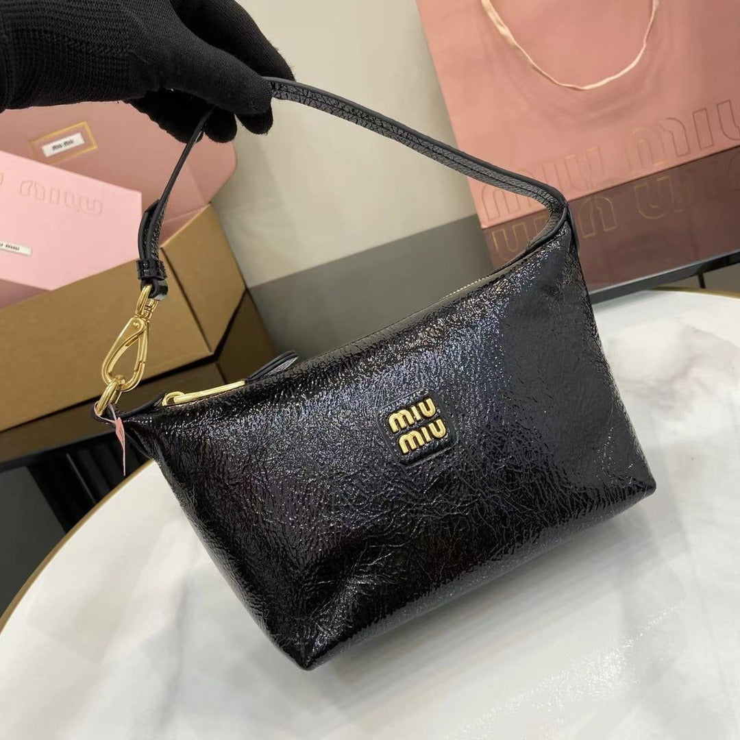 Miu Miu Patent Leather Logo Handbag