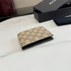 Gucci Green Canvas & Leather Logo Wallet