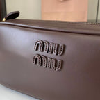 Miu Miu Calfskin Leather & Cotton Colorblock Handbag