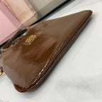Miu Miu Brown Patent Leather Logo Tote Bag