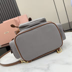 Miu Miu Brown Canvas & Calfskin Leather Backpack