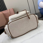 Miu Miu Brown Canvas & Calfskin Leather Backpack