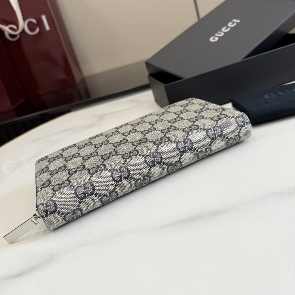 Gucci Canvas & Leather Zip Wallet