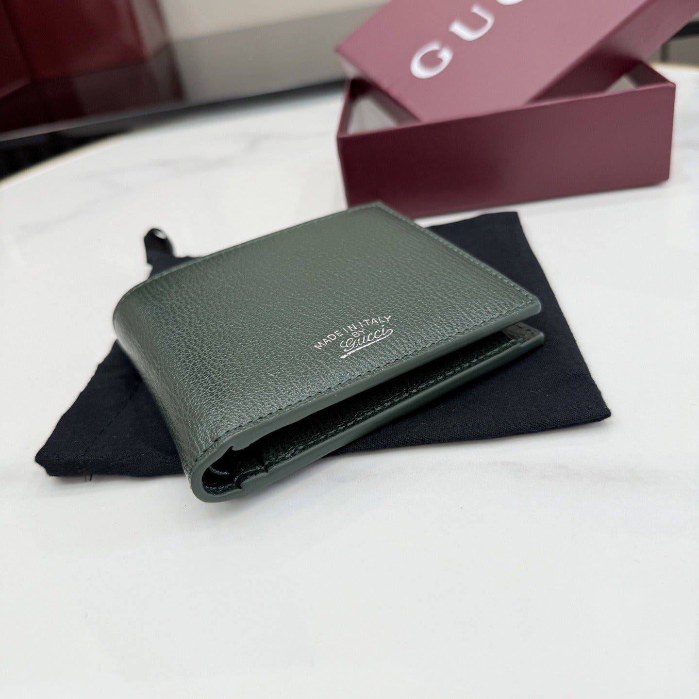 Gucci Green Lambskin Leather Logo Handbag