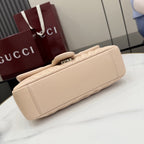 Gucci Pink Lambskin Leather GG Marmont Shoulder Bag