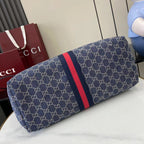 Gucci White Denim Double G Tote Bag