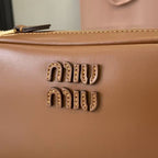 Miu Miu Calfskin Leather & Cotton Colorblock Handbag