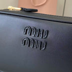 Miu Miu Black Calfskin Leather & Cotton Colorblock Handbag