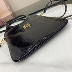 Miu Miu Black Patent Leather Logo Tote Bag