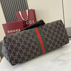 Gucci Black Denim & Canvas Double G Handbag