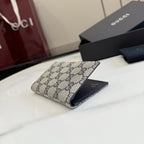 Gucci Canvas & Leather Logo Card Holder