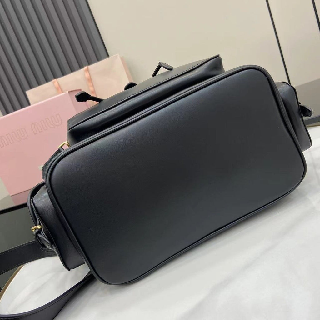 Miu Miu Black Calfskin Leather Backpack